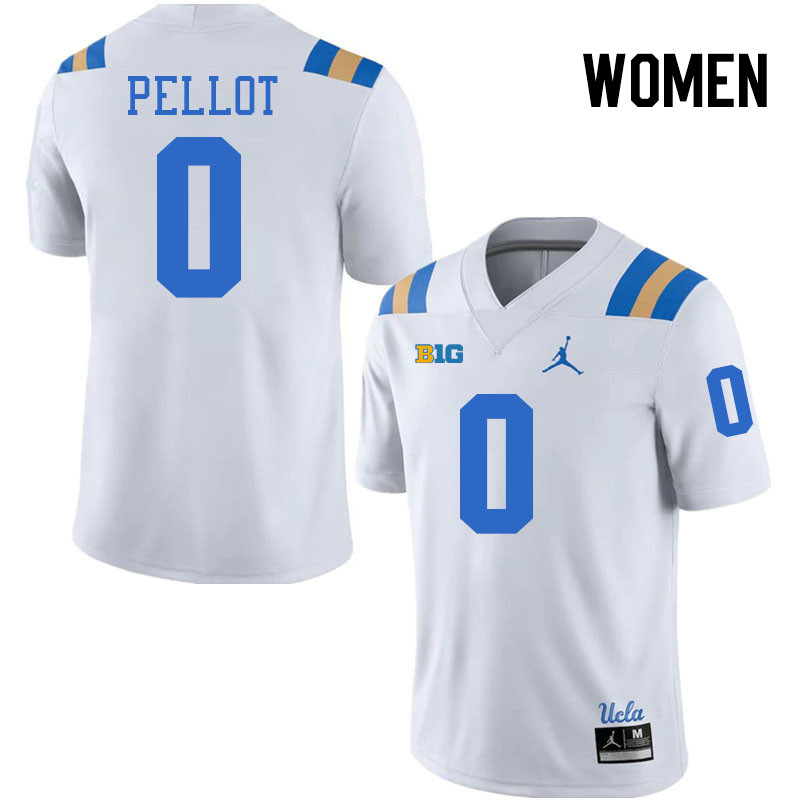 Women #0 Donavyn Pellot Big 10 Conference College Football Jerseys Stitched-White